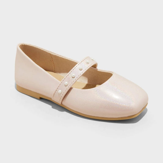 Cat & Jack Girls' Elle Pearl Ballet Flats, 
12