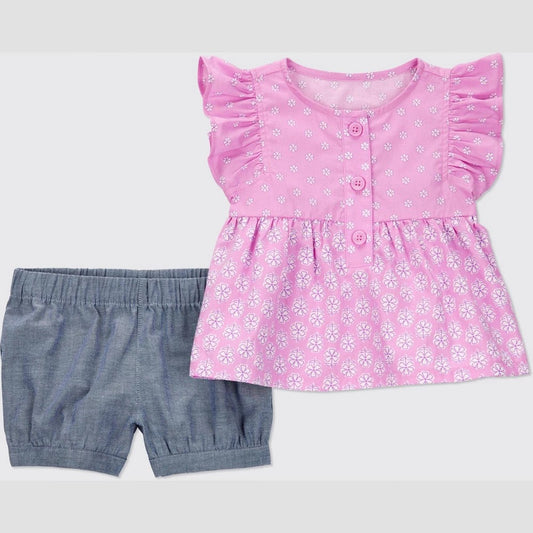 Carter's Baby Girls' Geo Floral Set - Pink 18M