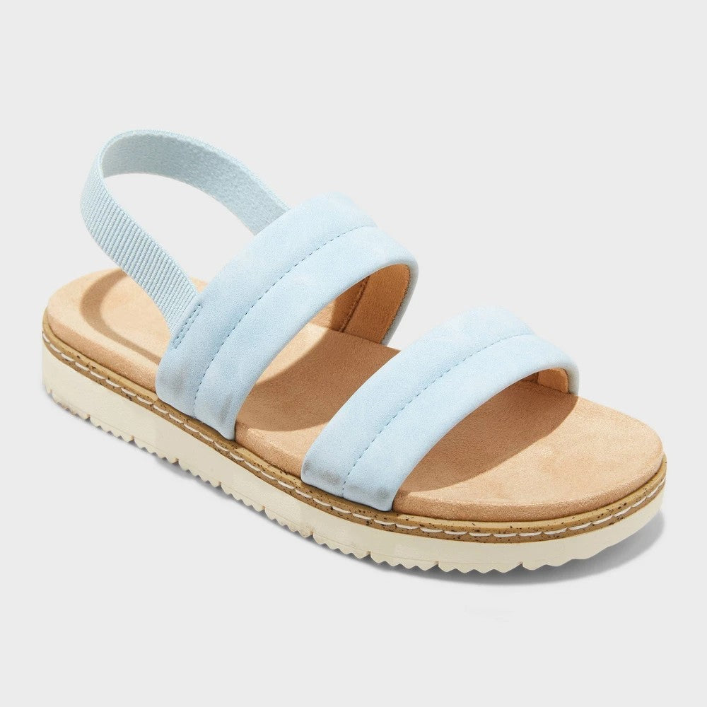 Girl Kailan Ankle Strap Footbed Sandals - Cat & Jack Light Blue 3