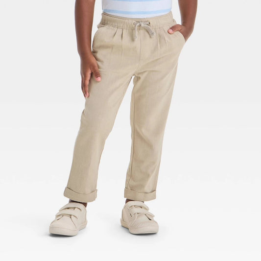 Toddler Boys' Textured Pull-on Pants - Cat & Jack Khaki 2T