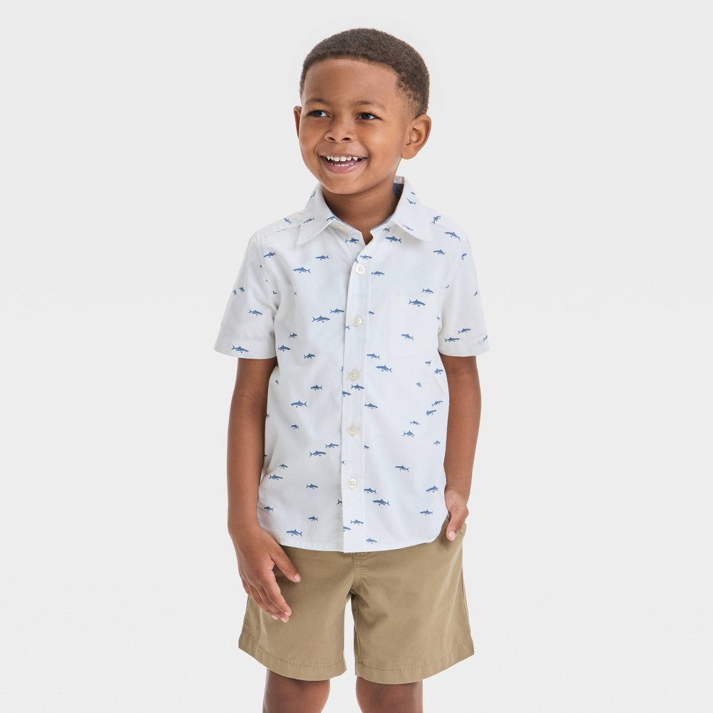 OshKosh  Boys' Shark Print Shirt 4T
