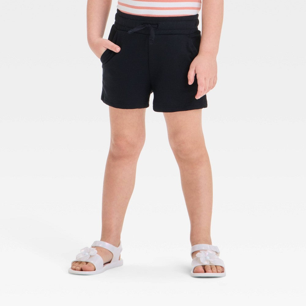 Toddler Girls' Knit Shorts - Cat & Jack Dark Black 3T
