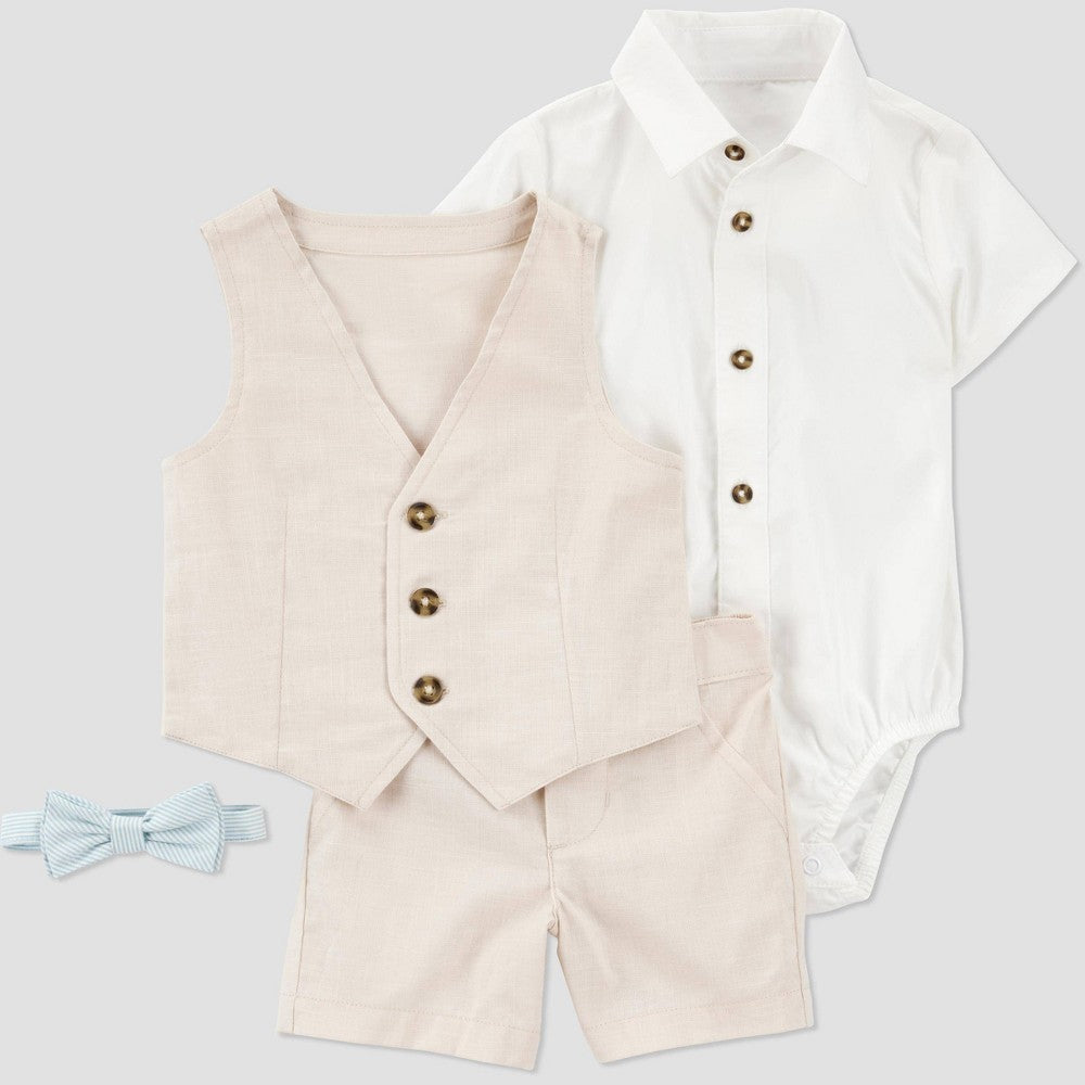 Carter's Just One You Baby Vest & Shorts Set - Tan Newborn