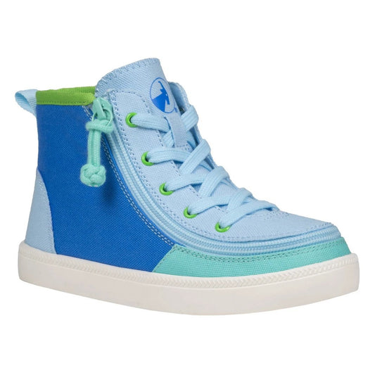 BILLY Footwear Kids' Haring Colorblock Sneakers - Blue 3: Zipper & Lace up, Cushioned Insole, Canvas, Medium Width - Boy