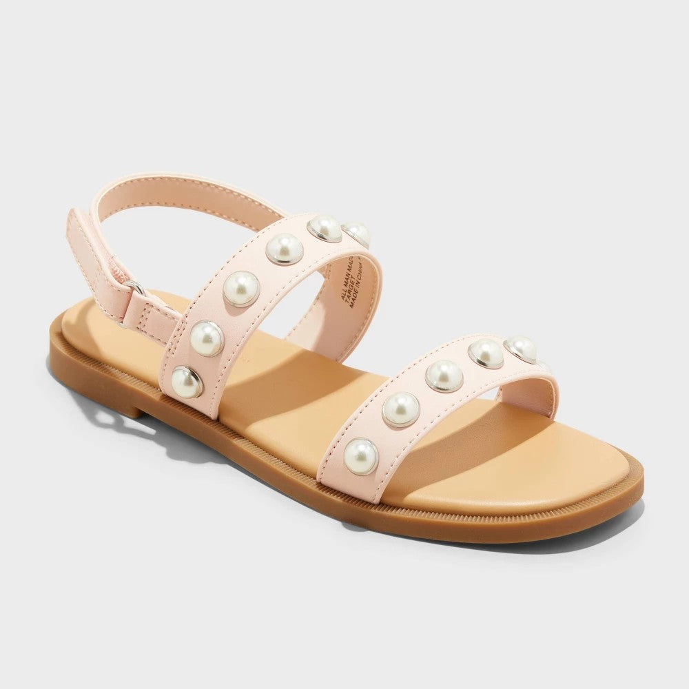 Cat & Jack girl' Eve Pearl Sandals Size 4, Blush