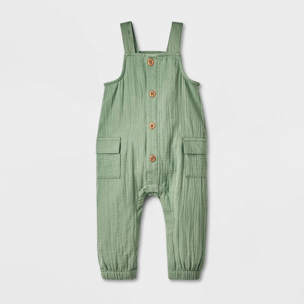 Cat & Jack Newborn Cargo Dungaree Romper - boys
