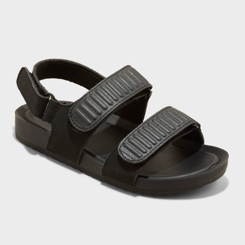 Toddler Kody Sandals - Cat & Jack™ Black 5T: Adjustable Hook and Loop Strap, Contoured Footbed, Flexible Outsole - Girl