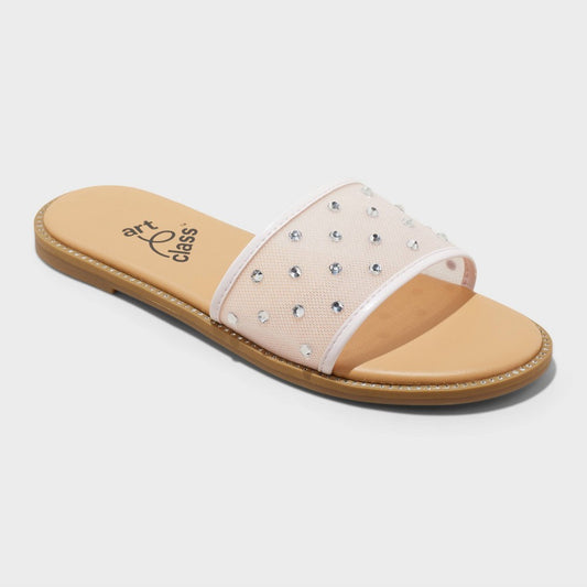 Kids' Heather Embellished Slide Sandals - Art Class Blush 2 - Girl