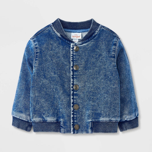 Baby Denim Bomber Jacket - Cat & Jack Medium Wash 18M