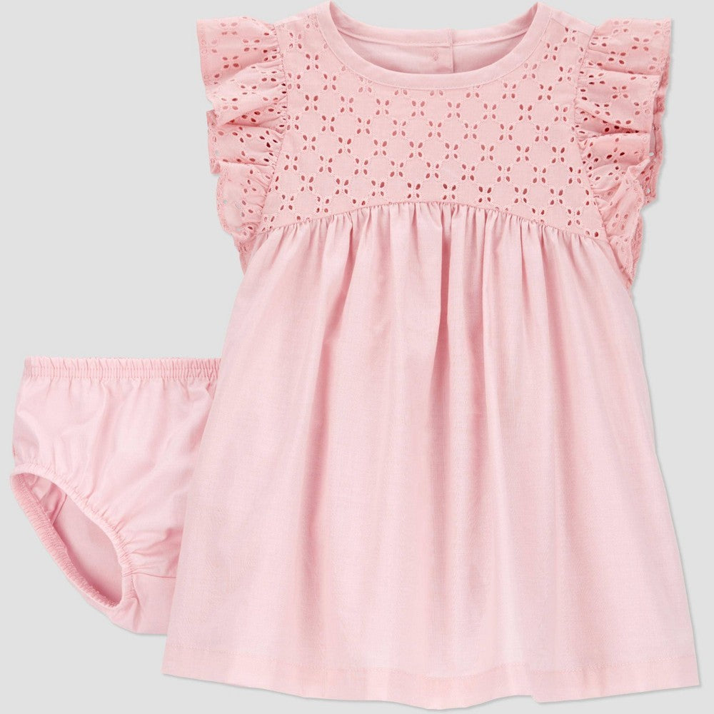 Carter's Baby Girls' Eyelet Dress - Pink