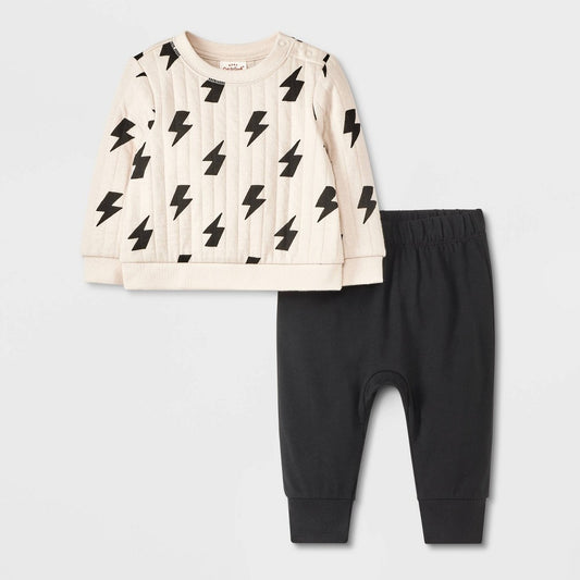 Baby Boys' Quilted Top & Bottom Set - Cat & Jack Off-White 12M