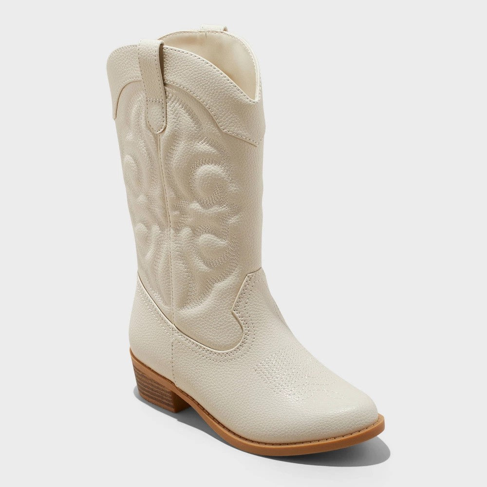 Cat & Jack girl Montana Western Boots Size 1 - Ivory