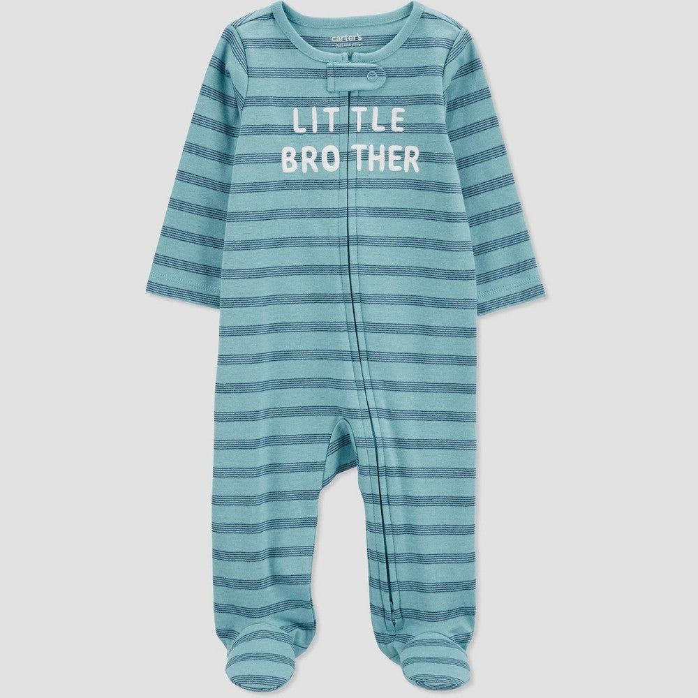 Carter's Baby Boys' 9M Striped Footed Pajamas Two-Way Zipper