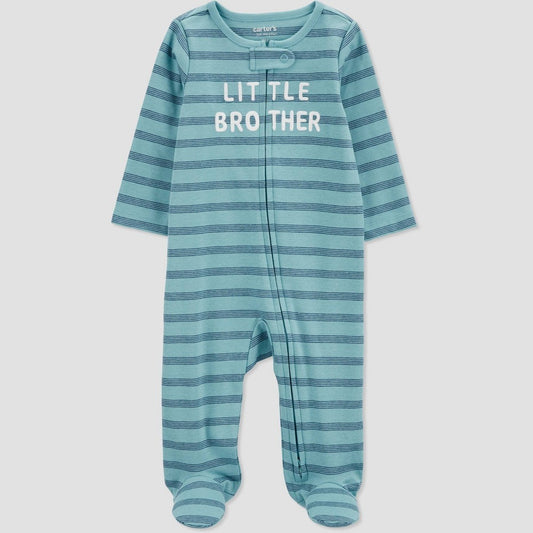 Carter's Baby Boys' 9M Striped Footed Pajamas Two-Way Zipper