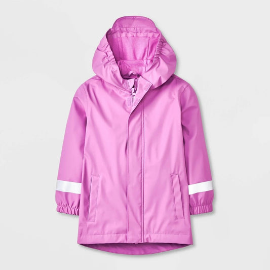 Cat & Jack girl Rain Coat Mauve 18M Water-Resistant Hooded