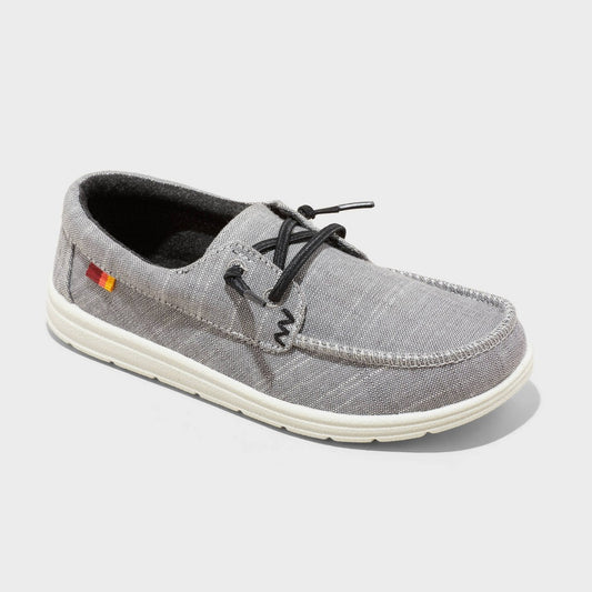 Kids' Briar Slip-on Sneakers - Cat & Jack™ Charcoal Gray 6: Elastic Laces, Canvas, Low Top - Girl
