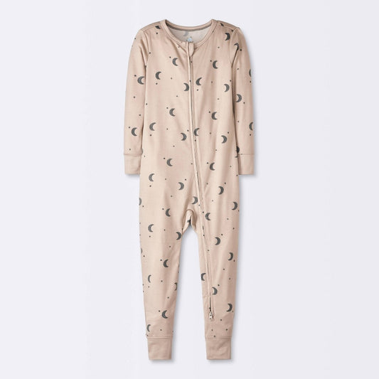Cloud Island Toddler Union Suit Stars Moon 5T Brown boys