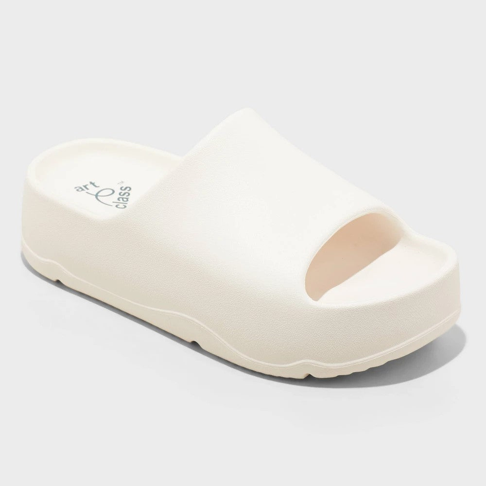 Art Class girl Edie Platform Slide Sandals Size 2 White