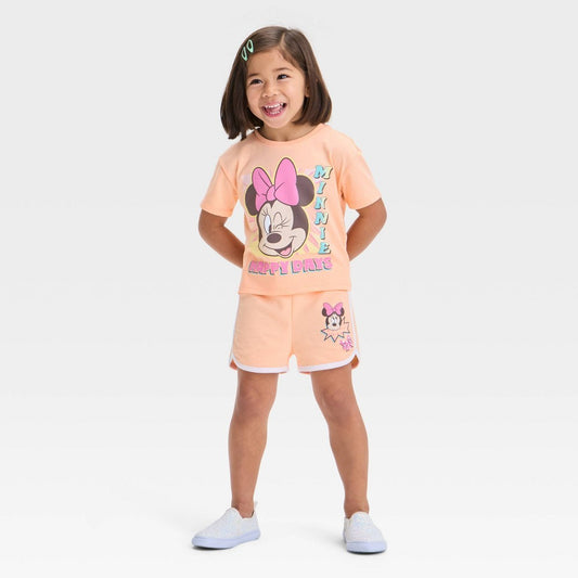 Disney Minnie Mouse Girls' 2pc T-Shirt & Shorts Set 12M