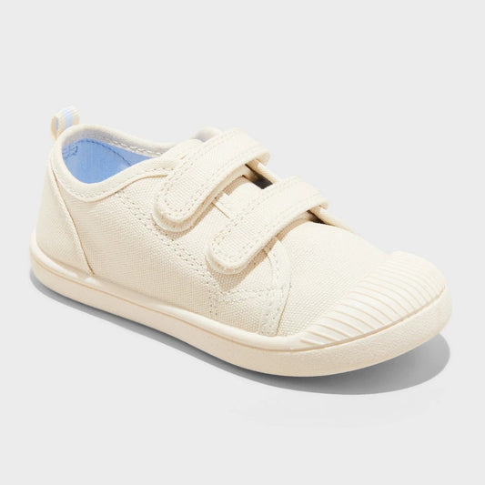 Toddler Parker Sneakers - Cat & Jack™ Beige 8T: Canvas, Hook and Loop, Machine Washable - Girl