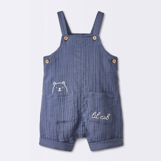 Cloud Island Baby Boys' Blue Gauze Overalls Newborn