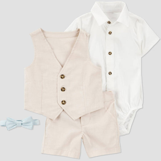 Carter's Just One You Baby Vest & Shorts Set - Tan 12M