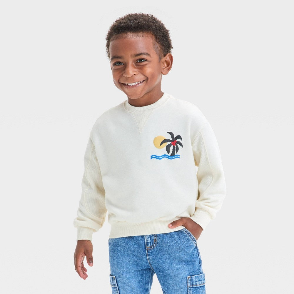 Grayson Mini Toddler Boys' French Terry Sweatshirt White 2T