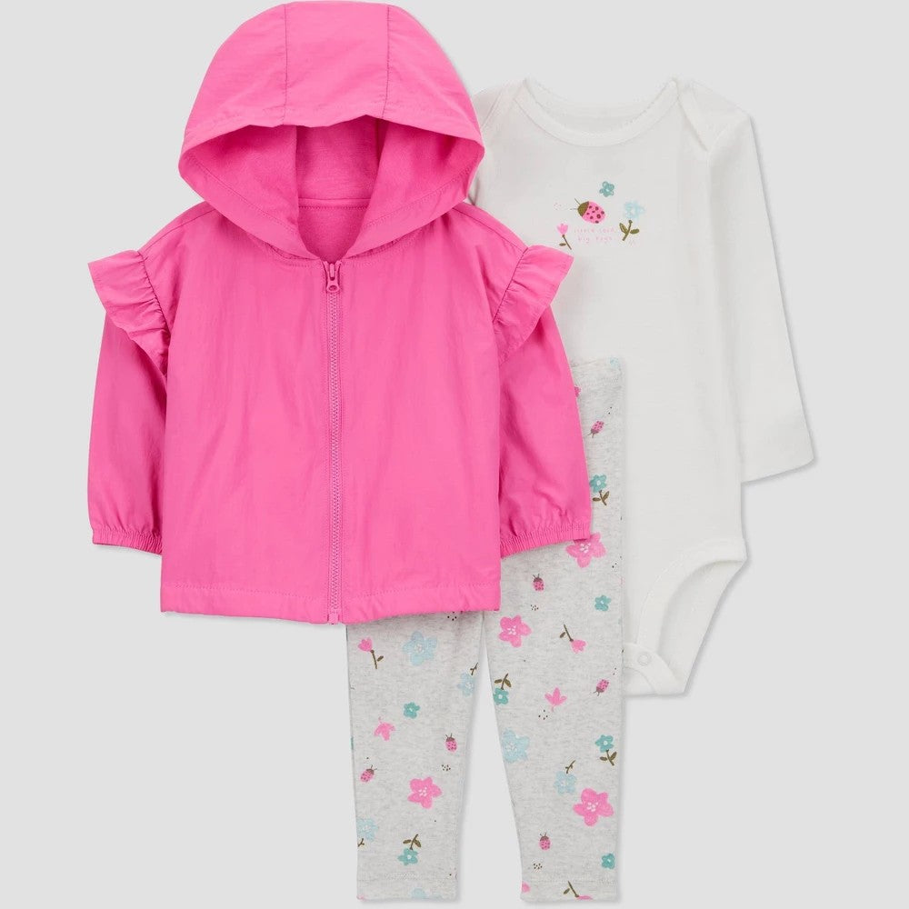 Carter's  Floral Top & Bottom girl Set 6M Pink
3pc