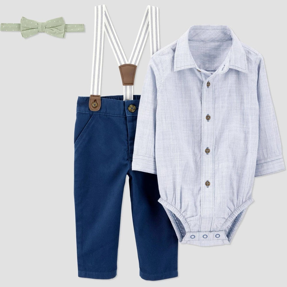 Carter's Just One You Baby Suspender Top & Bottom Set - Navy Blue 12M