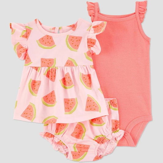 Carter's 3pc Watermelon Set - Pink 12M Girl