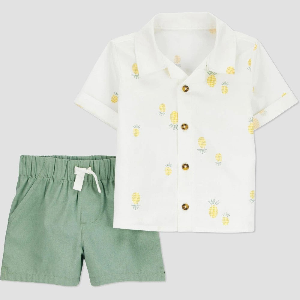 Carter's Baby Boys' Pineapple Top & Bottom Set 18M White/Yellow