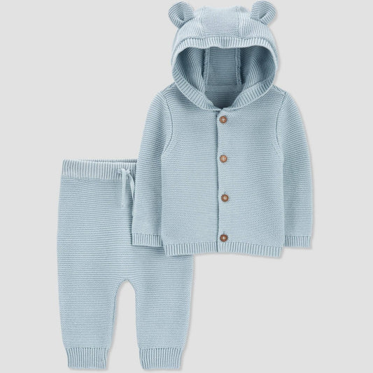 Carter's Just One You Baby Boys' Solid Sweater Set - Blue 12M