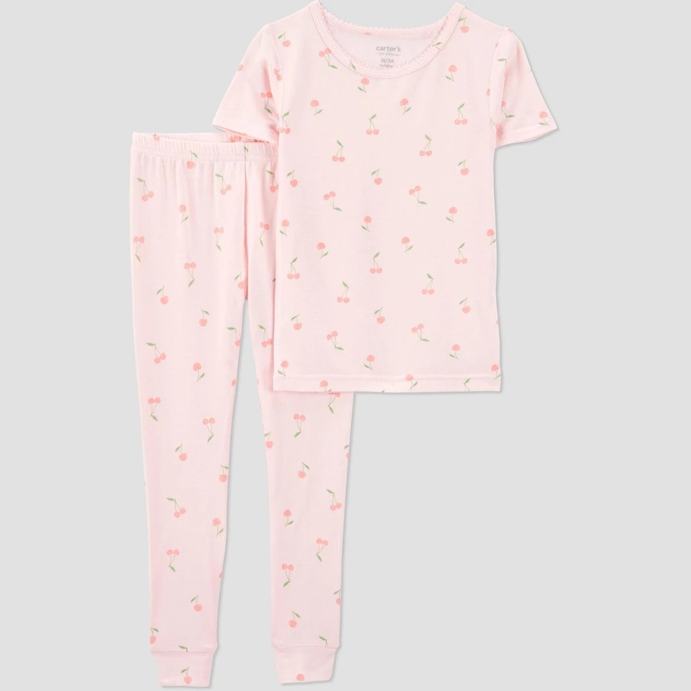 Carter's Toddler Girls' 2pc Cherry Pajamas - Pink 4T