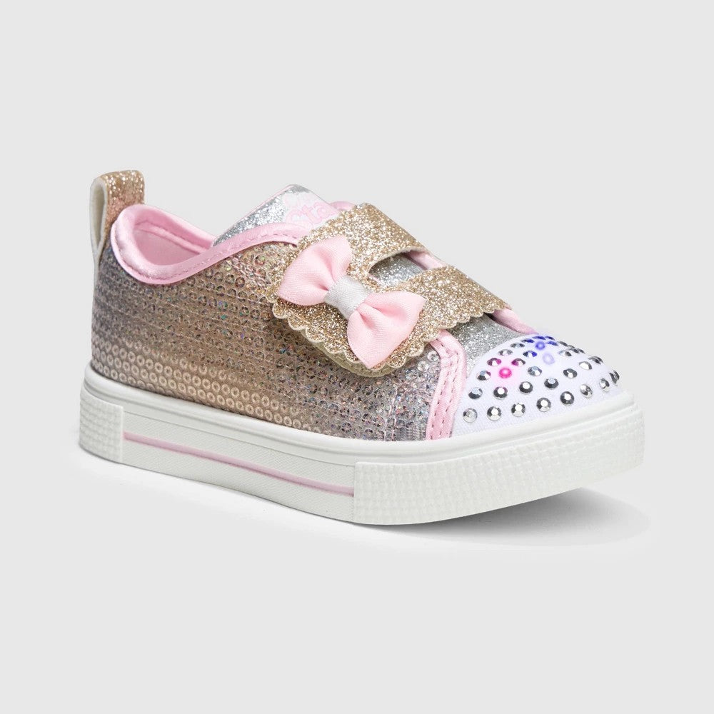 S Sport by Skechers Toddler Girls' Lexie Sneakers - Light Pink 2: Hook & Loop, Light up, Polka Dots, Cushioned