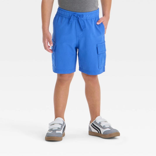 Toddler Boys' Quick Dry Pull-on Shorts - Cat & Jack™ Blue 18M: Lightweight, Mid Rise, Flexible Drawstring, Faux Fly