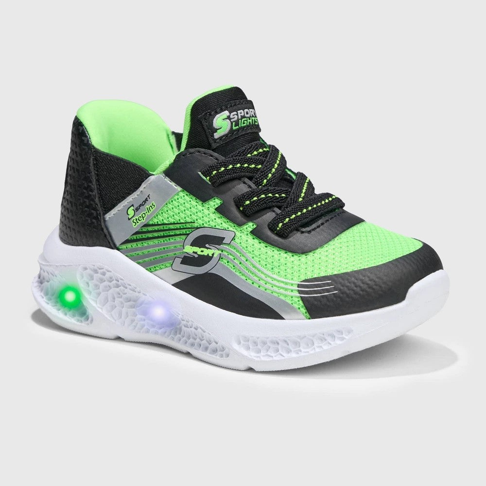 S Sport by Skechers Toddler Myles Sneakers - Lime Green 8T: Slip-on, Light-up, boy