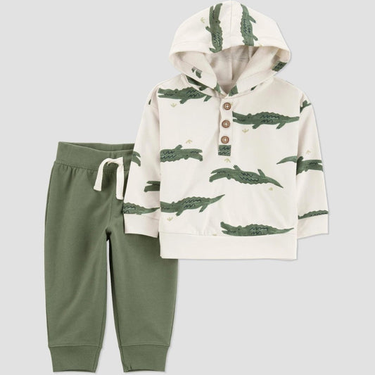 Carter's Just One You Baby Boys' Alligator Top & Bottom Set - Ivory 18M: Midweight Cotton, Long Sleeve Sweater, Pull-on Pants