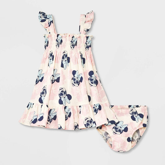 Disney Minnie Mouse Dress & Bloomer Set Pink 3-6M girl