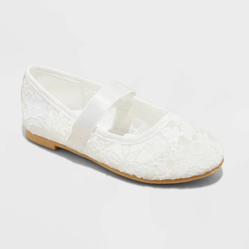Cat & Jack Toddler Girls' Celeste Lace Ballet Flats, Size 8T