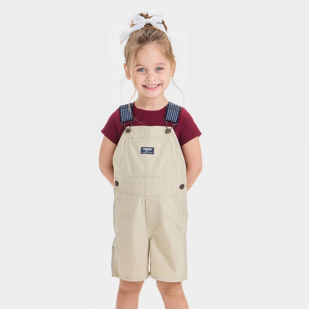 OshKosh B'gosh Toddler Girls' Chino Shortalls 3T Khaki