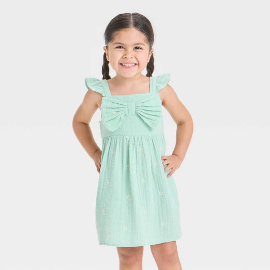 Cat & Jack Toddler Girls' Floral Dress 5T - Embroidered, Pocket