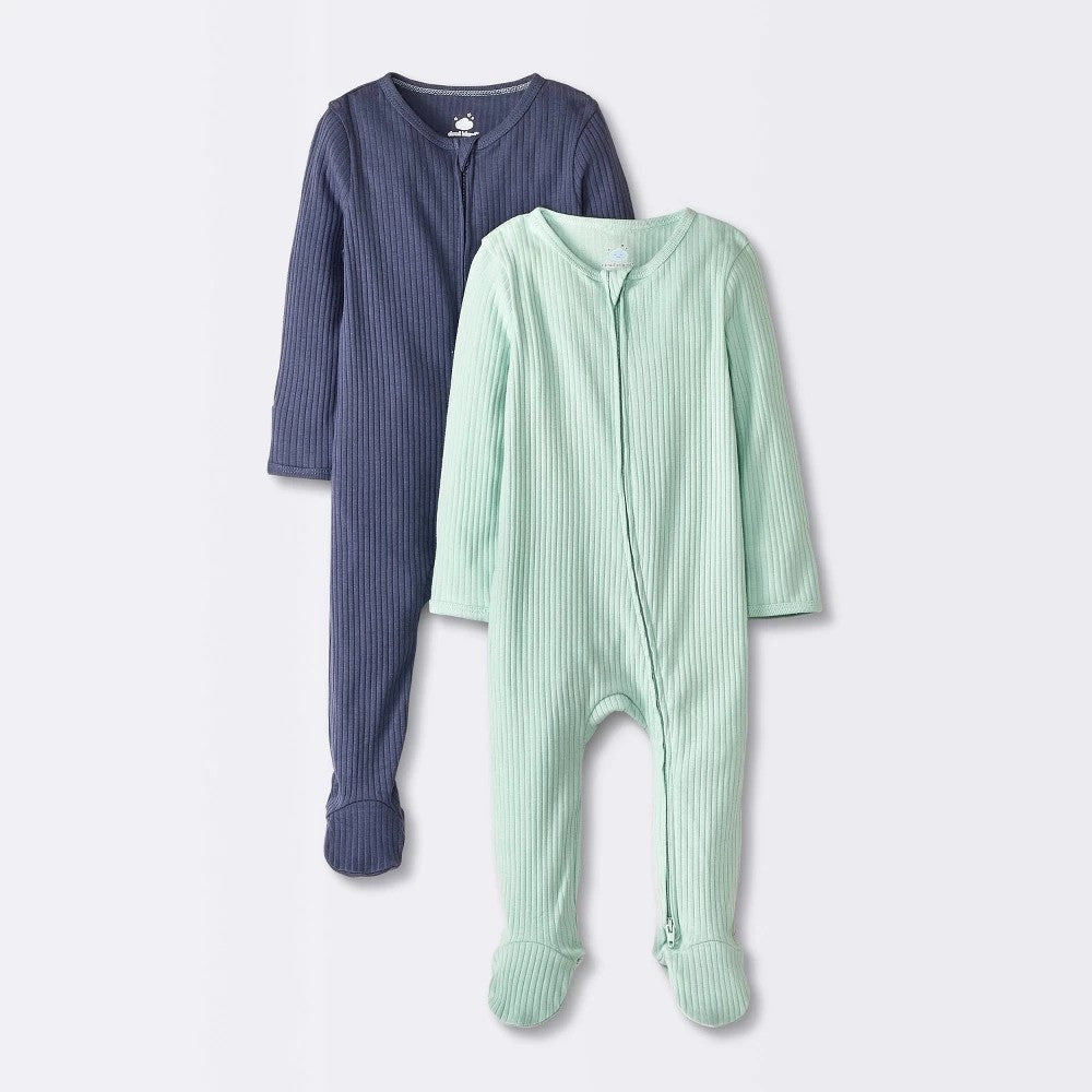 Cloud Island Newborn Cotton Sleep N' Play, Blue, 2-Pack boys