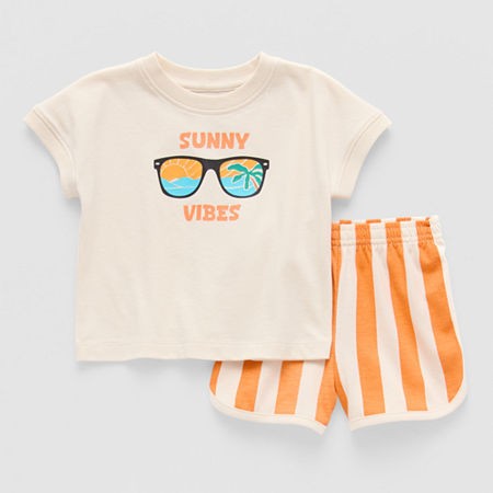 Okie Dokie Baby Boys 2-pc Short Set, 12 Months, White