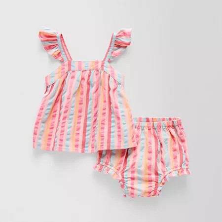 Okie Dokie Baby Girls Short Set Nb-Pink