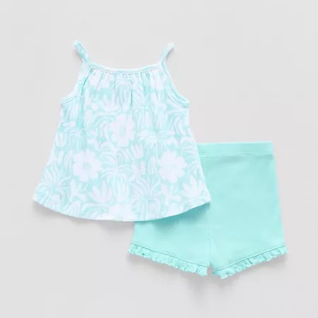 Okie Dokie Baby Girls 2-Pc. Short Set Nb-