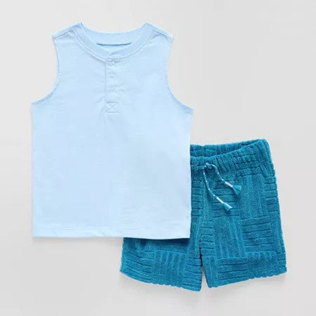 Okie Dokie Boys 2-Pc. Short Set, Size 5T, Blue