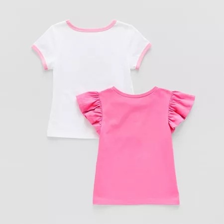 Okie Dokie Toddler Girls Pink Graphic T-Shirt, Size 2t