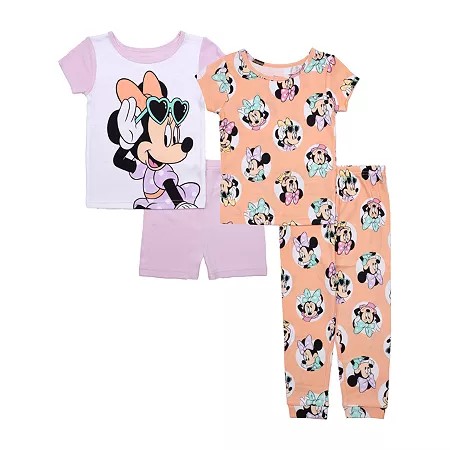 DISNEY Toddler Girls Minnie Mouse Pajama Sets,  Size 2t