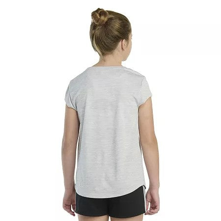 Adidas Girls' Graphic T-Shirt Medium Gray Slim Fit