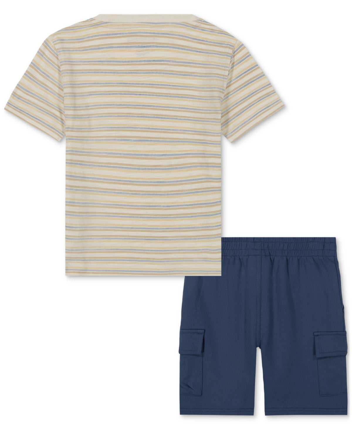 Calvin Klein Baby boys 2 Piece Set Striped T-Shirt & Cargo Shorts, 3-6 Months